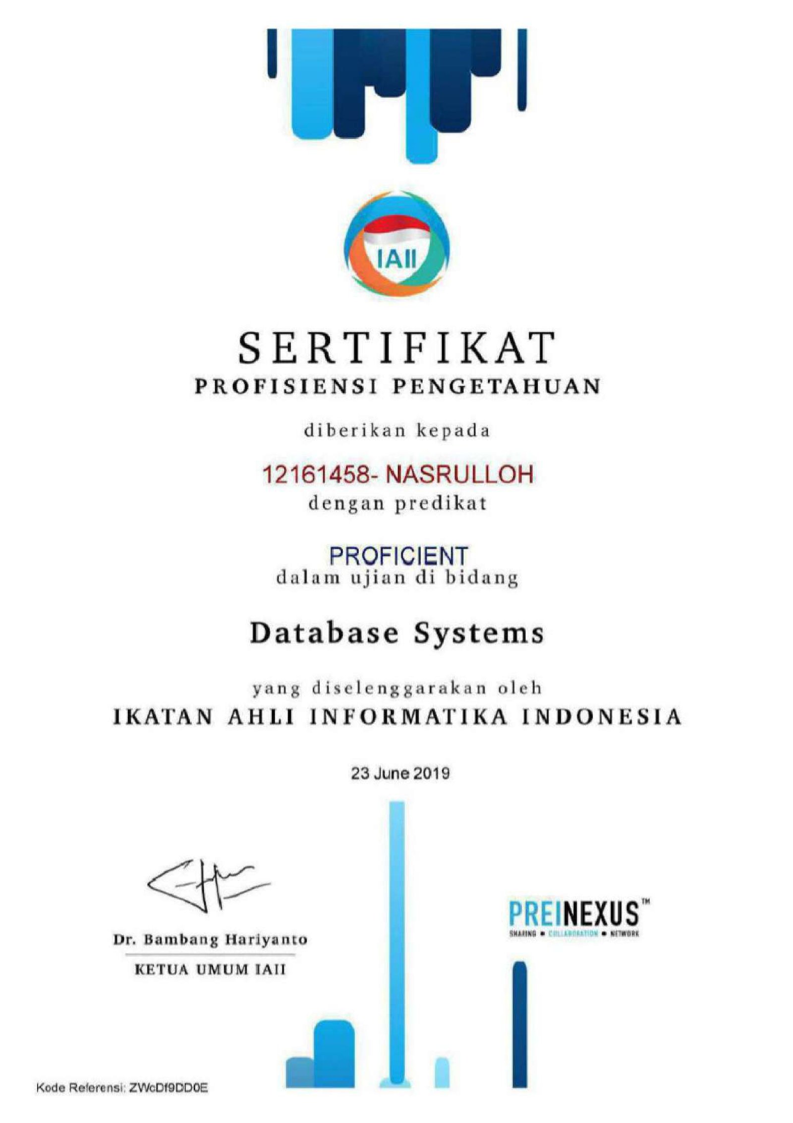 Database Systems Certificate