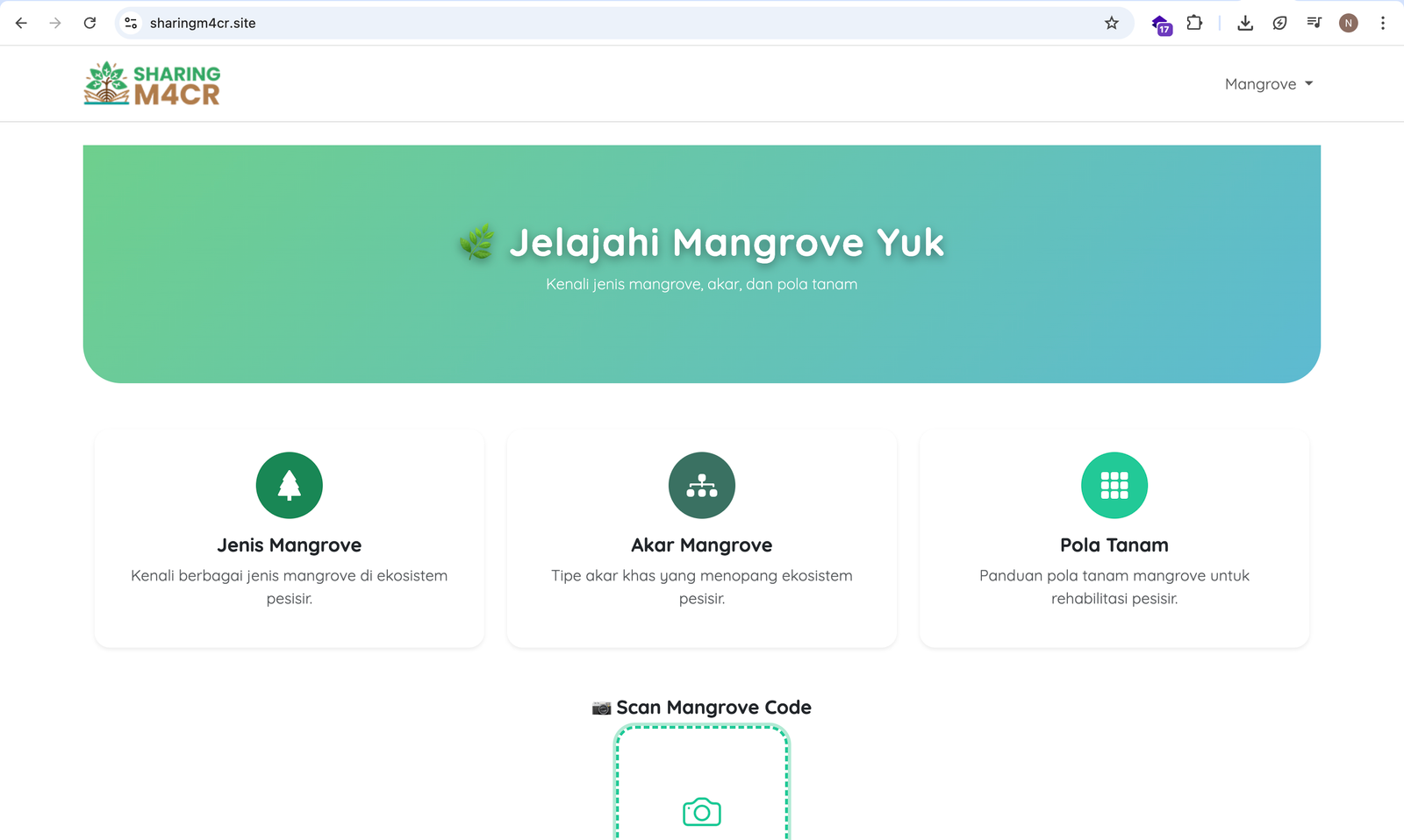 Situs Sistem Informasi Jelajahi Mangrove Yuk - Project Laravel Nasrul
