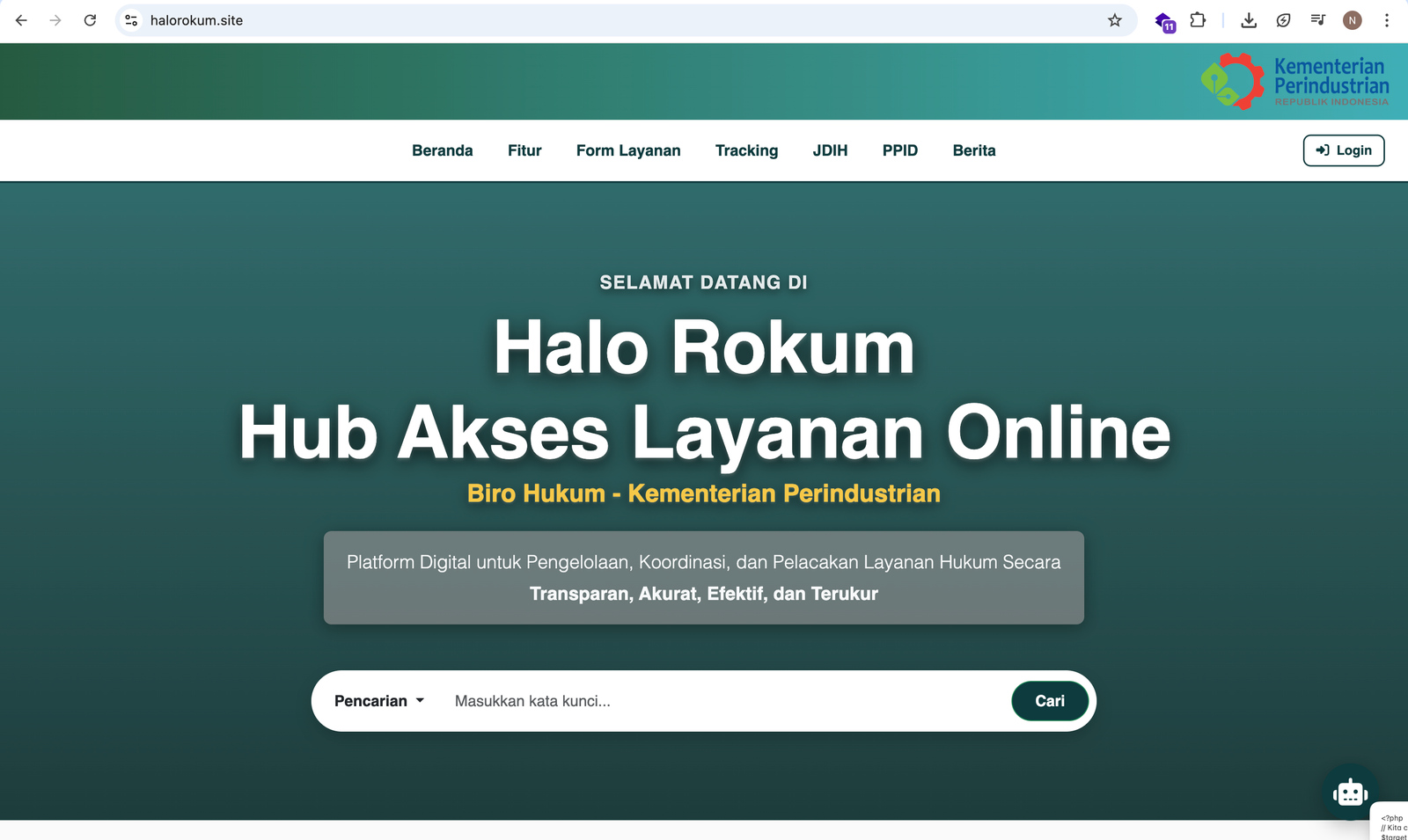 Halo Rokum Hub Akses Layanan Online Biro Hukum - Project Laravel Nasrul